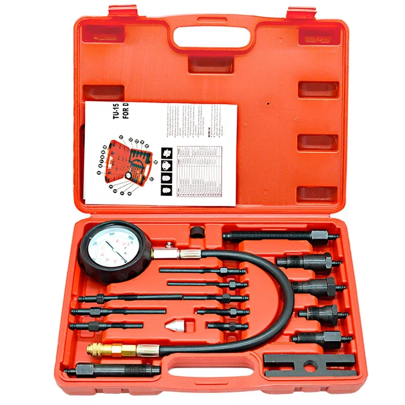 17pc Diesel Engine Cylinder Compression Pressure Tester Gauge Tool Kit Set Detection Table Tester
17pc Diesel Engine Cylinder Compression Pressure Tester Gauge Tool Kit Set Detection Table Tester