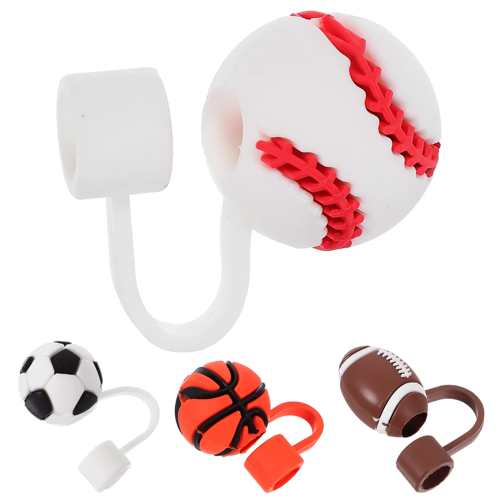 4 Pcs Covers Reusable Silicone Caps Cute Sports Ball Shaped Drinking Straw Covers Plugs Easy Clean Safe Material
4 Pcs Covers Reusable Silicone Caps Cute Sports Ball Shaped Drinking Straw Covers Plugs Easy Clean Safe Material