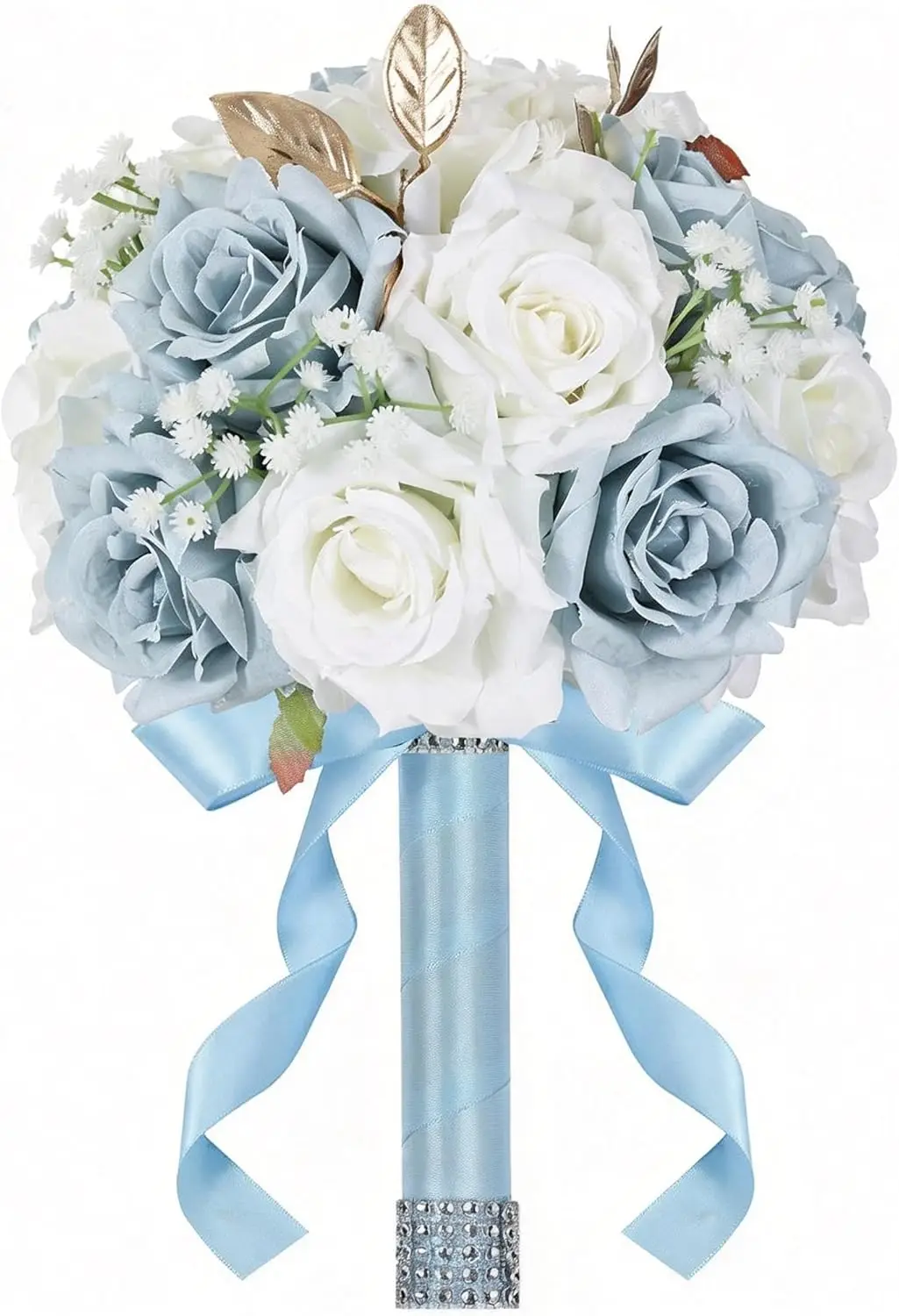 Wedding Bouquets for Bride & Bridesmaid, 9 Inch Artificial Rose Bridal Bouquet, Ivory White & Blue Silk Flowers for Wedd
Wedding Bouquets for Bride & Bridesmaid, 9 Inch Artificial Rose Bridal Bouquet, Ivory White & Blue Silk Flowers for Wedd