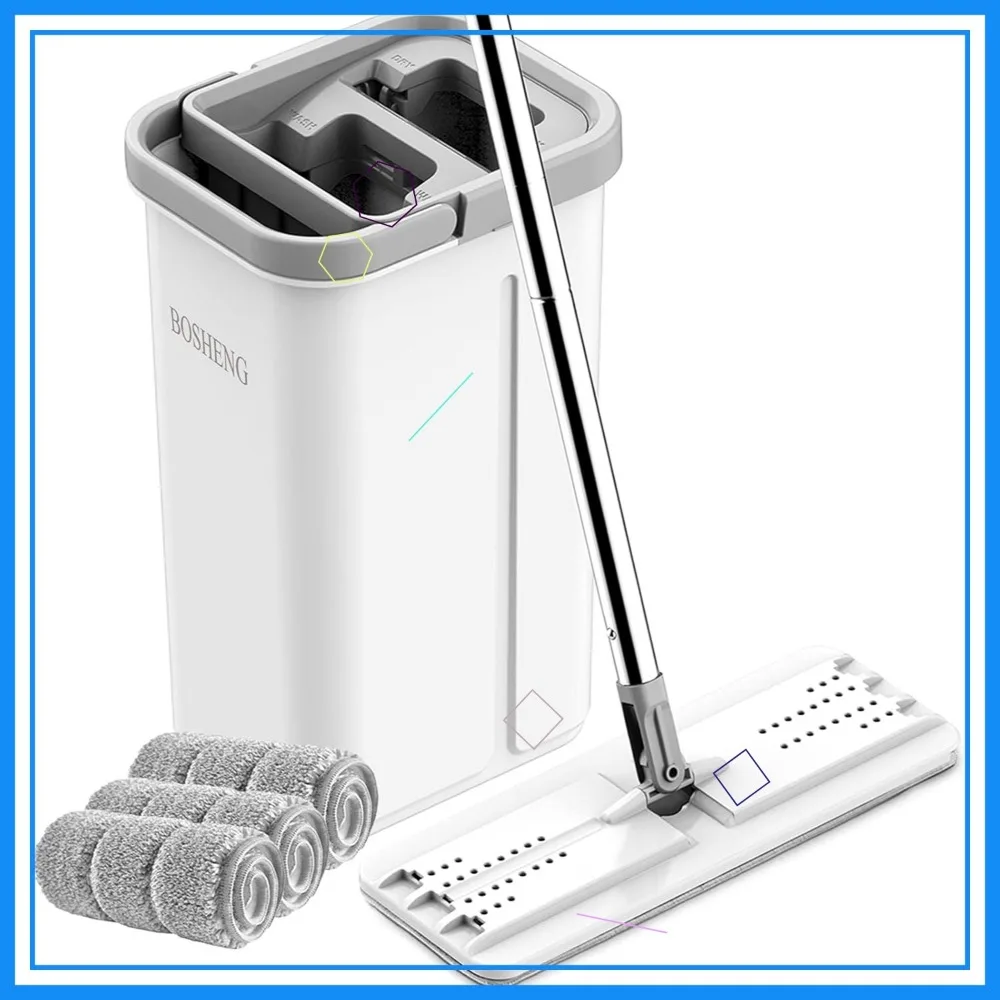 360° Rotatable Flat Mop and Bucket Set with Wringer, Includes 3 Washable Microfiber Pads for Wet/Dry Floor and Window Cleaning
360° Rotatable Flat Mop and Bucket Set with Wringer, Includes 3 Washable Microfiber Pads for Wet/Dry Floor and Window Cleaning