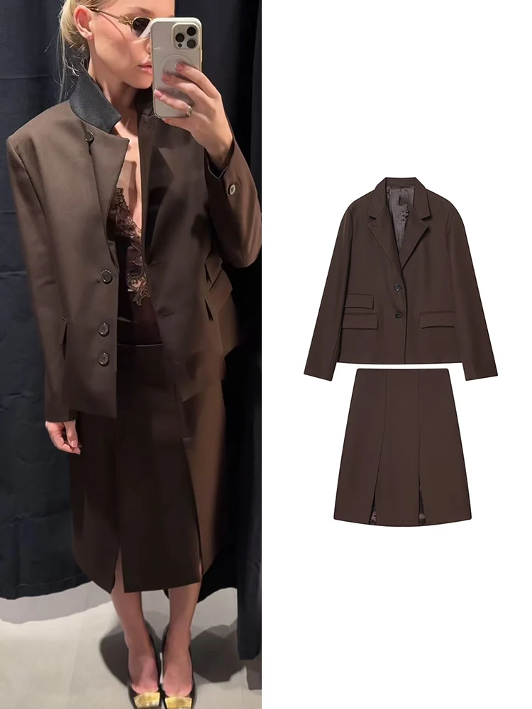 Office Ladies Midi Skirt 2 Piece Sets Spring Autumn Outfits Elegant Long Sleeve Blazer Chic Hem Slit Skirt Fashion Women Sets
Office Ladies Midi Skirt 2 Piece Sets Spring Autumn Outfits Elegant Long Sleeve Blazer Chic Hem Slit Skirt Fashion Women Sets