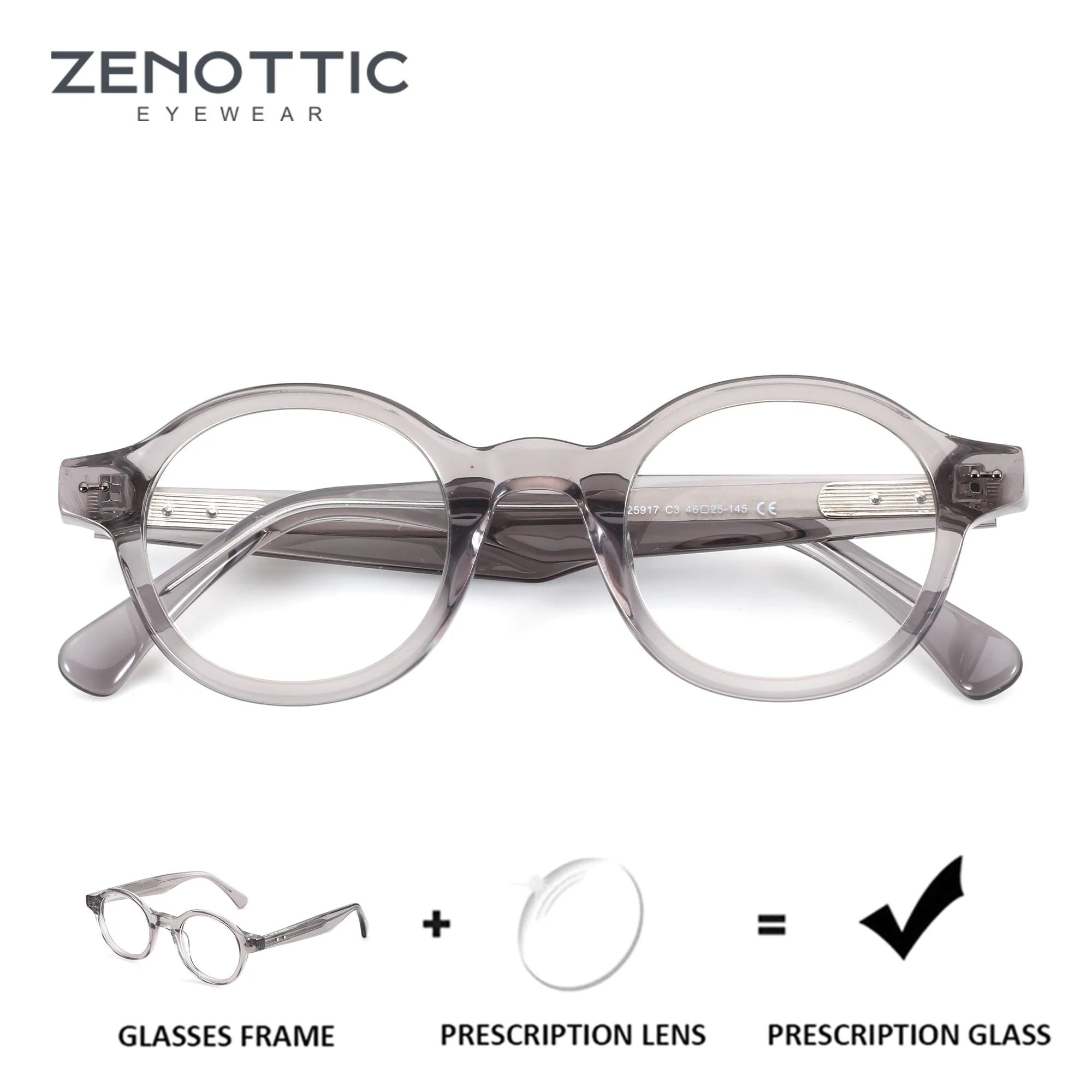 ZENOTTIC (S Size) Acetate Round Prescription Glasses For Men photochromic Eyeglasses With Diopters Myopia Optical Eyewear
ZENOTTIC (S Size) Acetate Round Prescription Glasses For Men photochromic Eyeglasses With Diopters Myopia Optical Eyewear