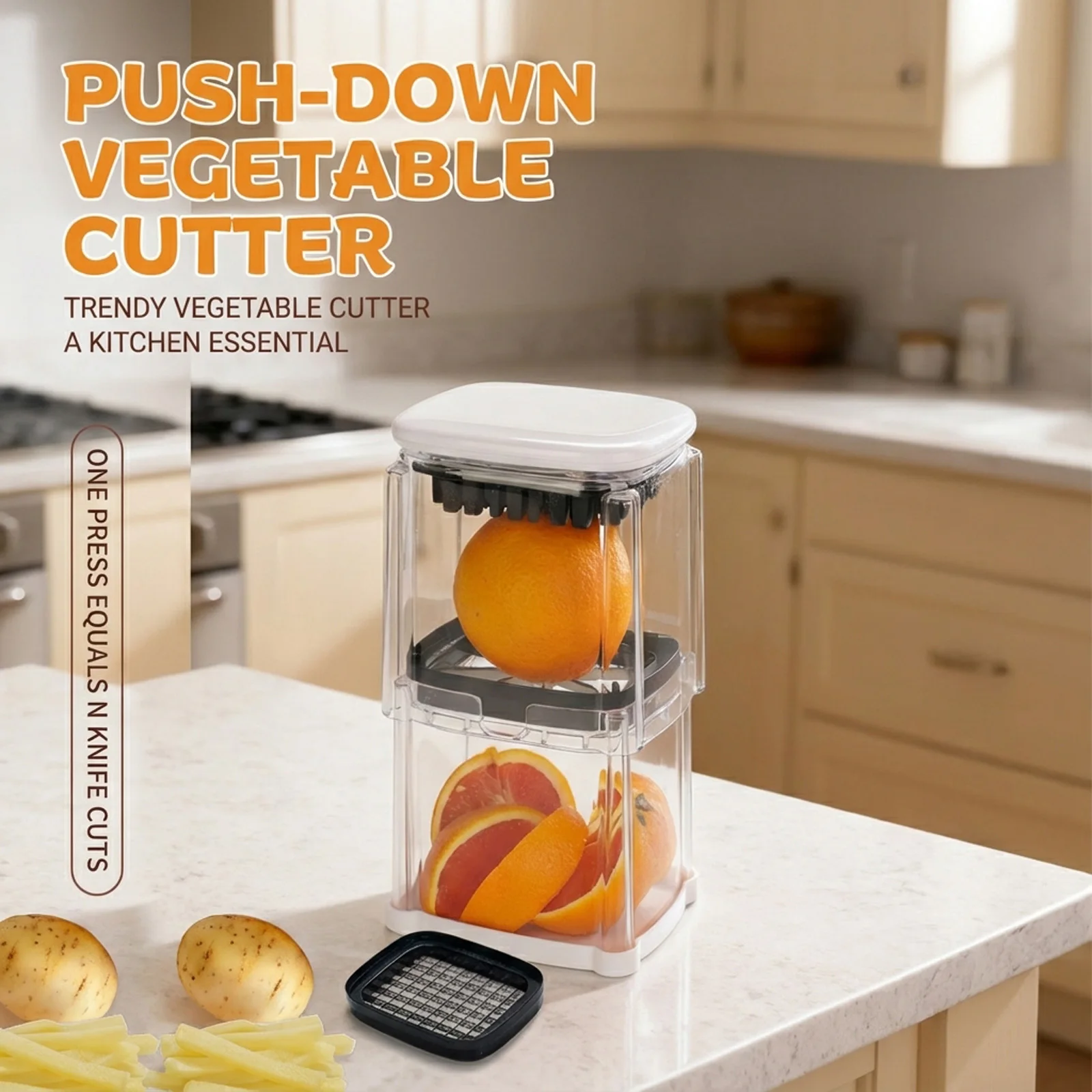 Vegetable Slicer Cutter Tool Stainless Steel For Potato Carrot Orange Uniform Cutting
Vegetable Slicer Cutter Tool Stainless Steel For Potato Carrot Orange Uniform Cutting