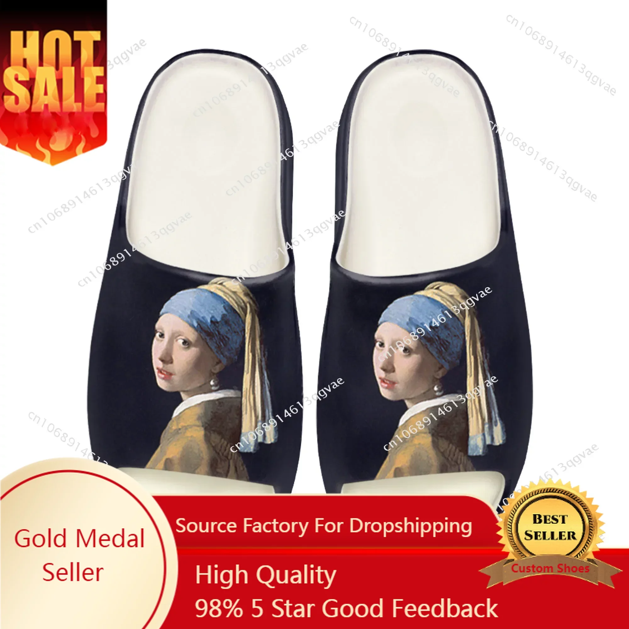 Girl with a Pearl Earring Soft Sole Sllipers Home Clogs Step on Water Shoes Mens Womens Teenager Beach Customize on Shit Sandals
Girl with a Pearl Earring Soft Sole Sllipers Home Clogs Step on Water Shoes Mens Womens Teenager Beach Customize on Shit Sandals