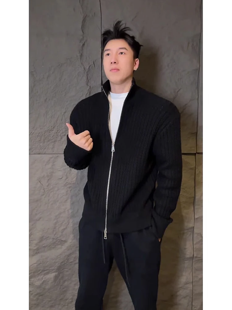 Bla High Collar Men's Knitted Sweater Autumn Winter Zipper Cardigan Casual Inner Wear Base irt Thiened Long Sve Loos...
Bla High Collar Men's Knitted Sweater Autumn Winter Zipper Cardigan Casual Inner Wear Base irt Thiened Long Sve Loos...