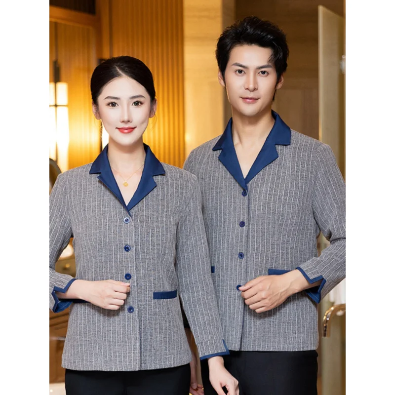 Long-sleeved hotel room cleaning uniform for women, housekeeping property cleaning staff outfit, mall attendant workwear
Long-sleeved hotel room cleaning uniform for women, housekeeping property cleaning staff outfit, mall attendant workwear