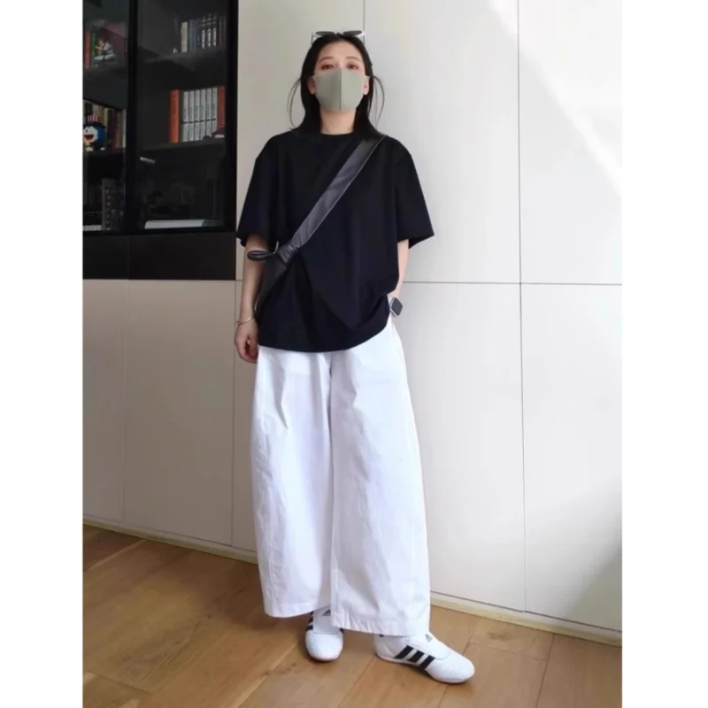 Базовая женская футболка с круглым вырезом и коротким рукавом, свободного кроя, летняя, повседневная, из хлопка, удобная, в корейском стиле
Базовая женская футболка с круглым вырезом и коротким рукавом, свободного кроя, летняя, повседневная, из хлопка, удобная, в корейском стиле