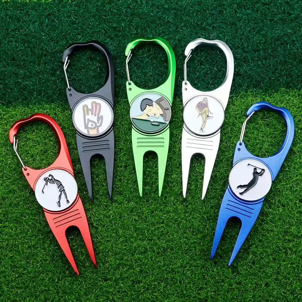 Magnetic Clip-On Golf Divot Tool Green Fork with Carabiner, Comes With Ball Position Marker, Golf Repair Tool
Magnetic Clip-On Golf Divot Tool Green Fork with Carabiner, Comes With Ball Position Marker, Golf Repair Tool