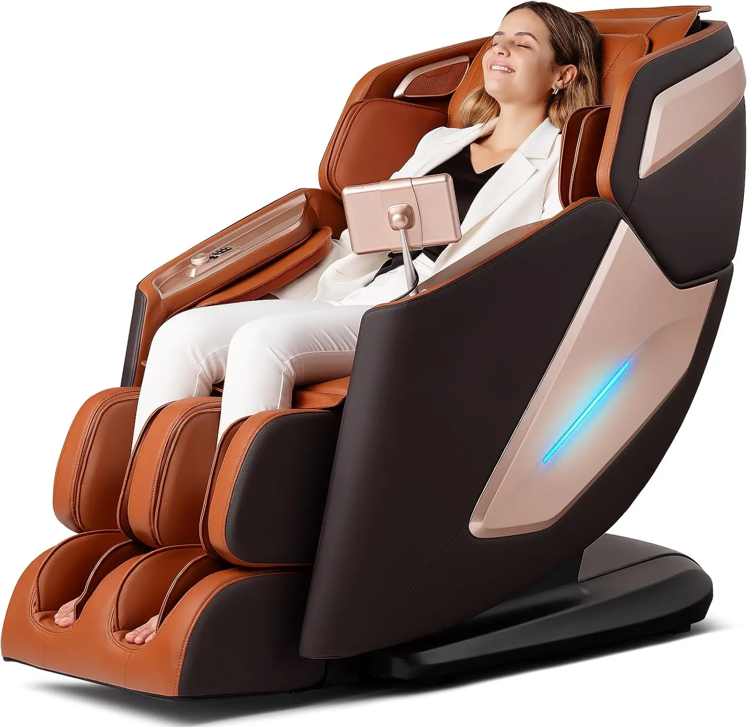 4D Full Body Massage Chair, Zero Gravity, Voice Control, 53.14' SL Track, Calfrest, 12 Modes, USB-C, Bluetooth, TFT Screen
4D Full Body Massage Chair, Zero Gravity, Voice Control, 53.14' SL Track, Calfrest, 12 Modes, USB-C, Bluetooth, TFT Screen