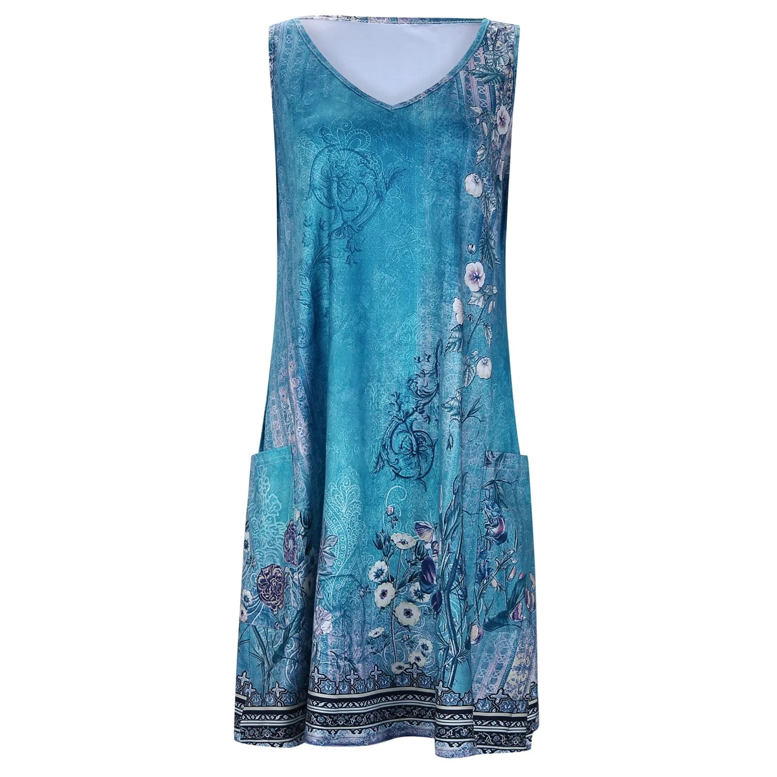 2024 Women's Comfortable Skirt Casual Printed V-Neck Dresses Tank Dresses With Pockets New Summer Beach Dresses فساتين سهر
2024 Women's Comfortable Skirt Casual Printed V-Neck Dresses Tank Dresses With Pockets New Summer Beach Dresses فساتين سهر