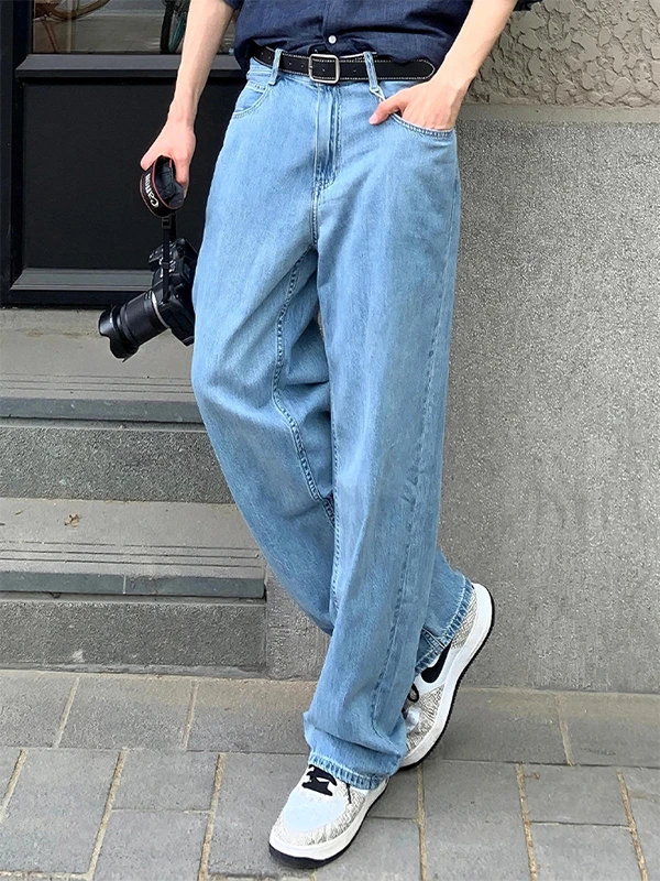 Light Wa Wide Leg Blue Jeans Men Summer Thin Straight Casual Loose Faionable Cotton Polyester Blend Straight Cut Trousers
Light Wa Wide Leg Blue Jeans Men Summer Thin Straight Casual Loose Faionable Cotton Polyester Blend Straight Cut Trousers