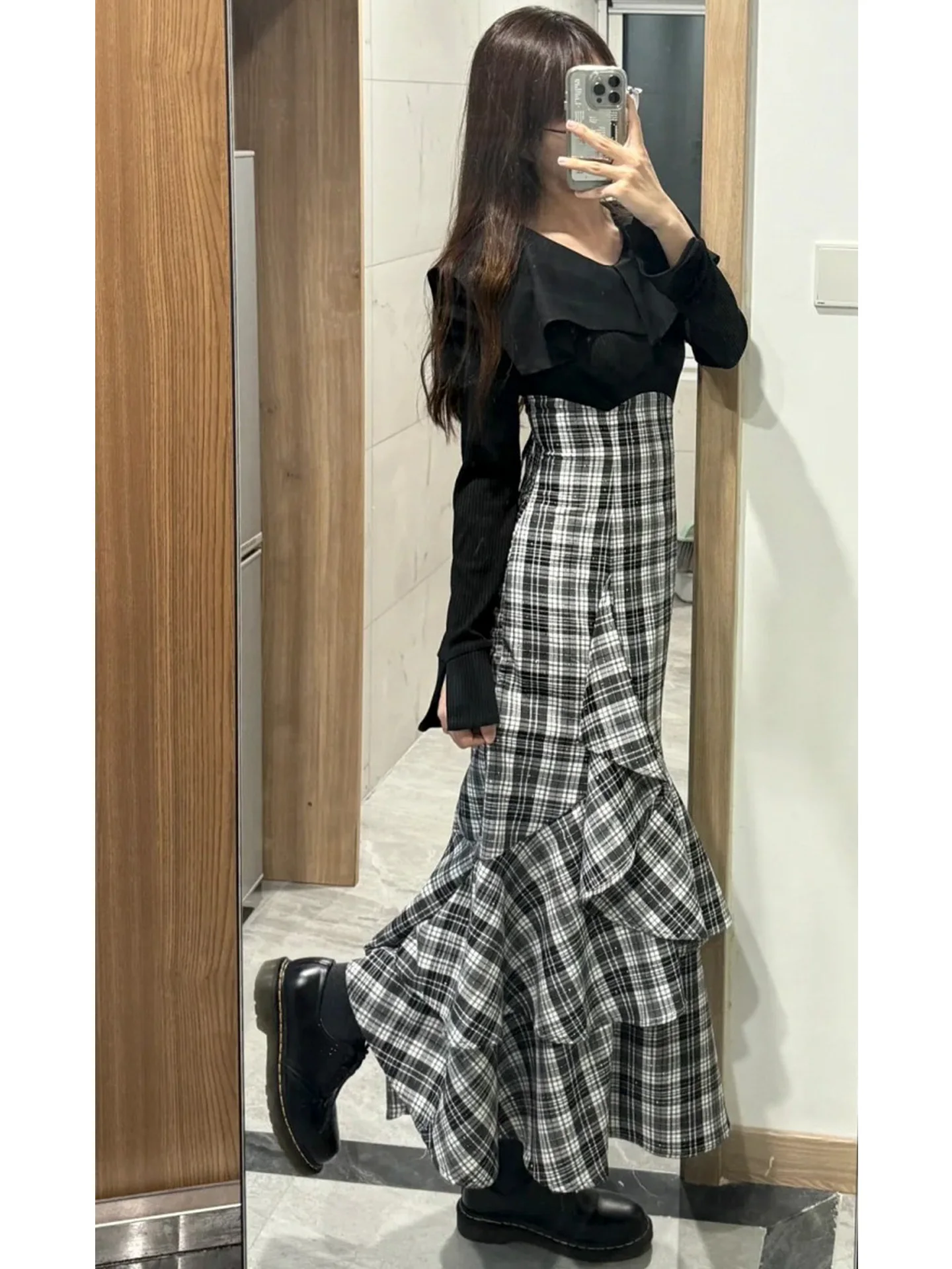 Fashionable Plaid High Waist Dress Women's Winter New Style Sweet Collar Splice Flip Collar Gauze Dress Casual Style Polyeste...
Fashionable Plaid High Waist Dress Women's Winter New Style Sweet Collar Splice Flip Collar Gauze Dress Casual Style Polyeste...