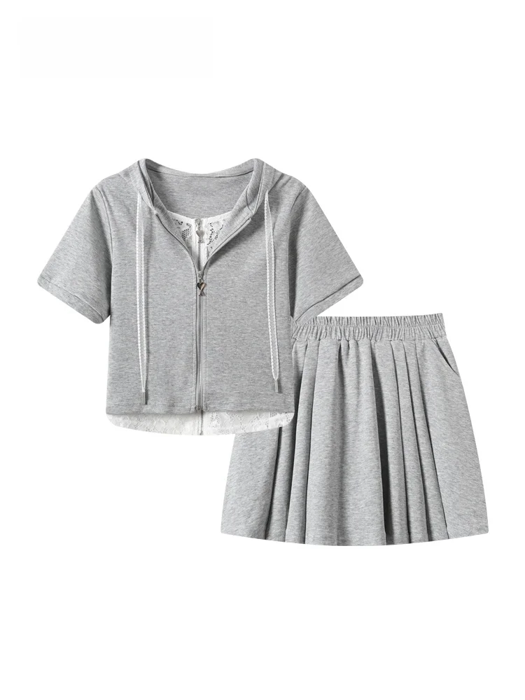 Summer New Style College Wind Hat Women's plus Size Set Fashionable Versatile Short Sleeve Short Dress Casual Sweet Style
Summer New Style College Wind Hat Women's plus Size Set Fashionable Versatile Short Sleeve Short Dress Casual Sweet Style