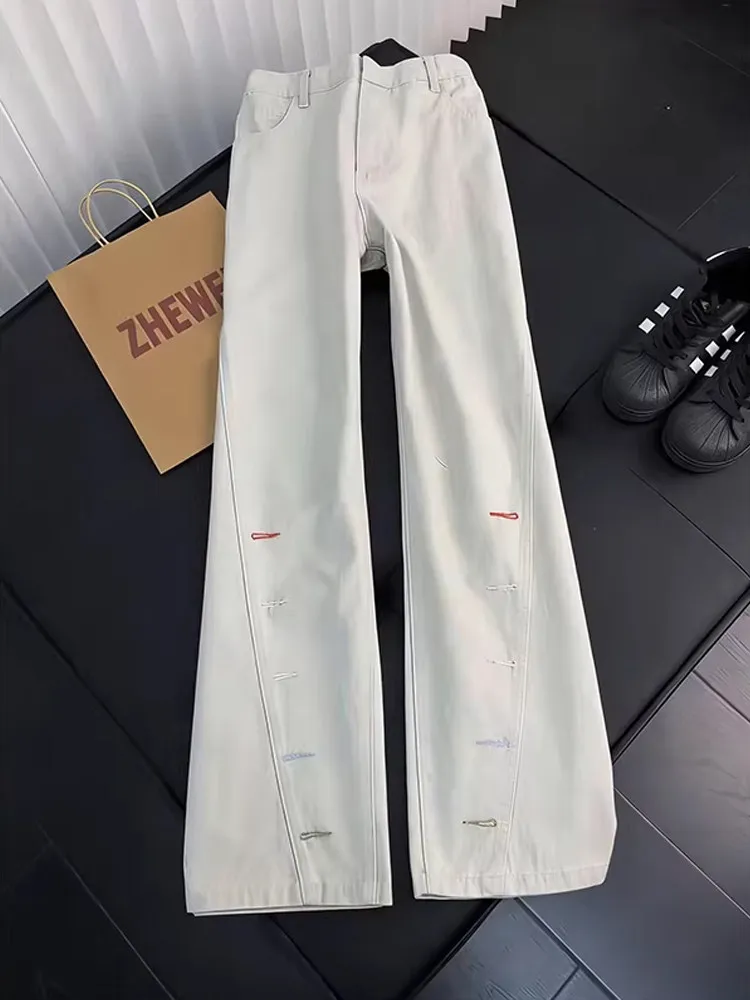 Retro American Vibe High Street Embroidered Button Eye Knife Jeans Men's Washed Clean Fit Flared Workwear Pants Straight Leg
Retro American Vibe High Street Embroidered Button Eye Knife Jeans Men's Washed Clean Fit Flared Workwear Pants Straight Leg