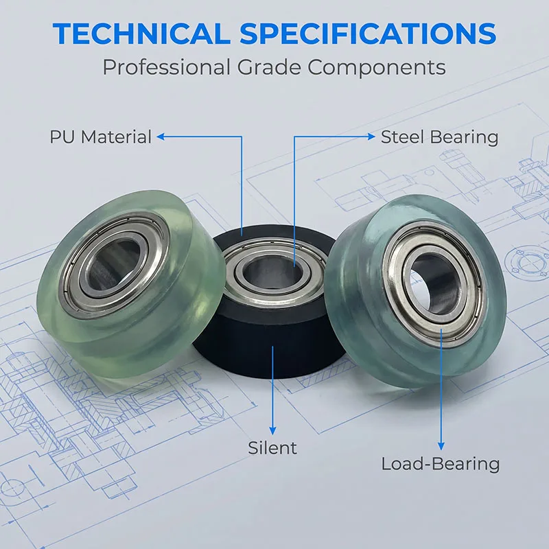 10pcs 11mm Diameter Polyurethane Coated Bearing Roller 4x11x4 PU68411-4 Silent PU Roller for Sliding Door Conveyor System 4*11*4
10pcs 11mm Diameter Polyurethane Coated Bearing Roller 4x11x4 PU68411-4 Silent PU Roller for Sliding Door Conveyor System 4*11*4