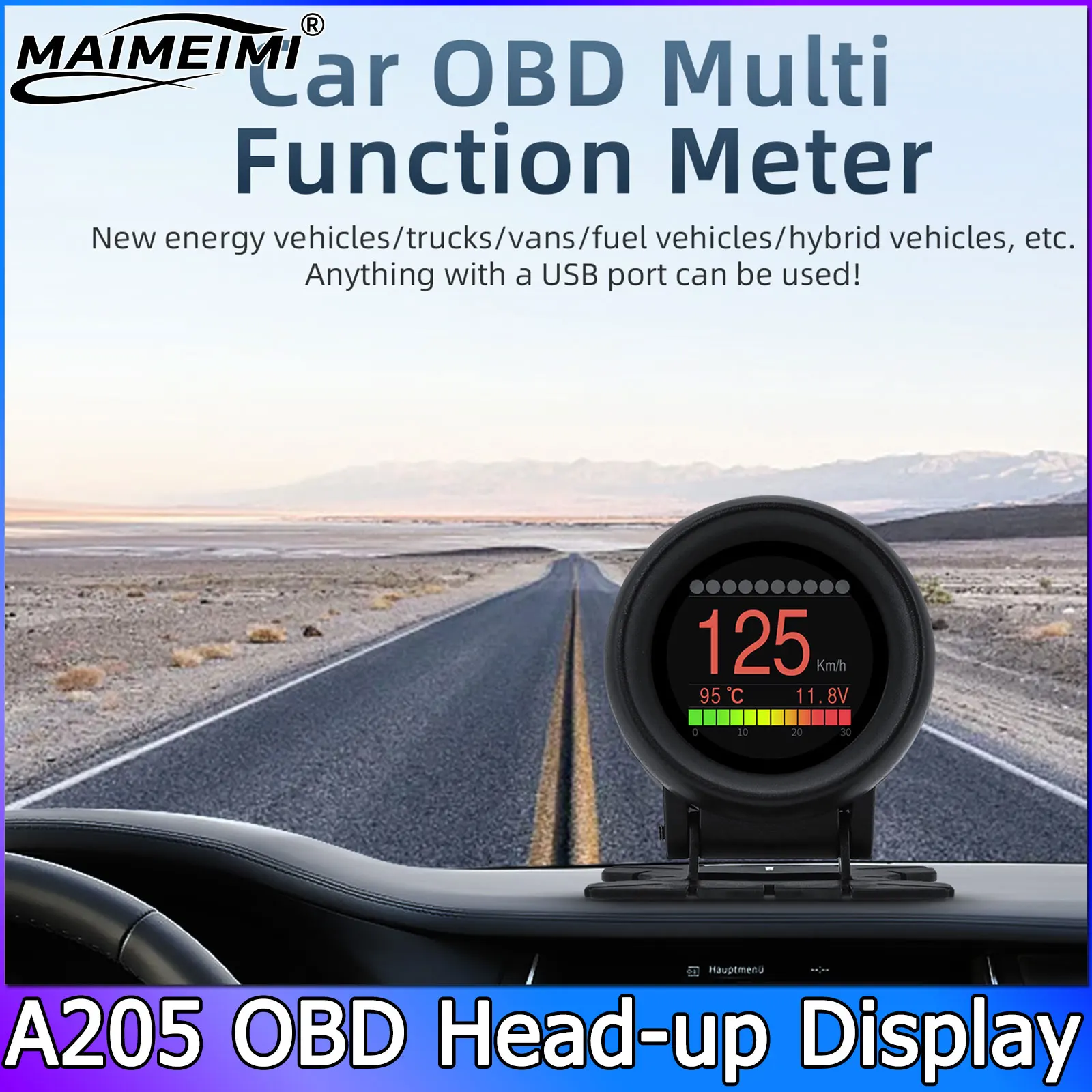 A205 Speedometer Km/h MPH OBD HUD Car Head Up Display Speed Alarm Fuel Consumption ECT Gauge Voltmeter Electronic Accessories
A205 Speedometer Km/h MPH OBD HUD Car Head Up Display Speed Alarm Fuel Consumption ECT Gauge Voltmeter Electronic Accessories