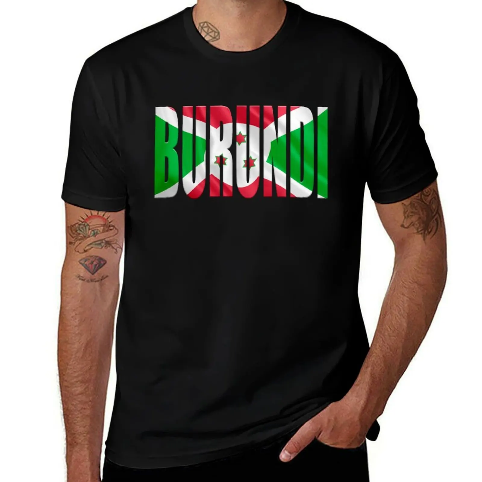 The word Burundi with an overlay of a facsimile of the Burundi flag. T-Shirt man t shirt anime shirts men
The word Burundi with an overlay of a facsimile of the Burundi flag. T-Shirt man t shirt anime shirts men