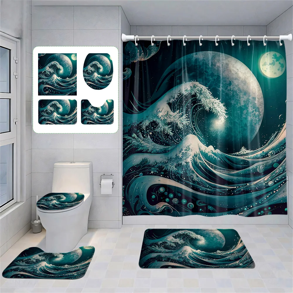 Japanese Style Retro Landscape Shower Curtain Bathroom Partition Curtain bathroom set with shower curtain and rugs
Japanese Style Retro Landscape Shower Curtain Bathroom Partition Curtain bathroom set with shower curtain and rugs