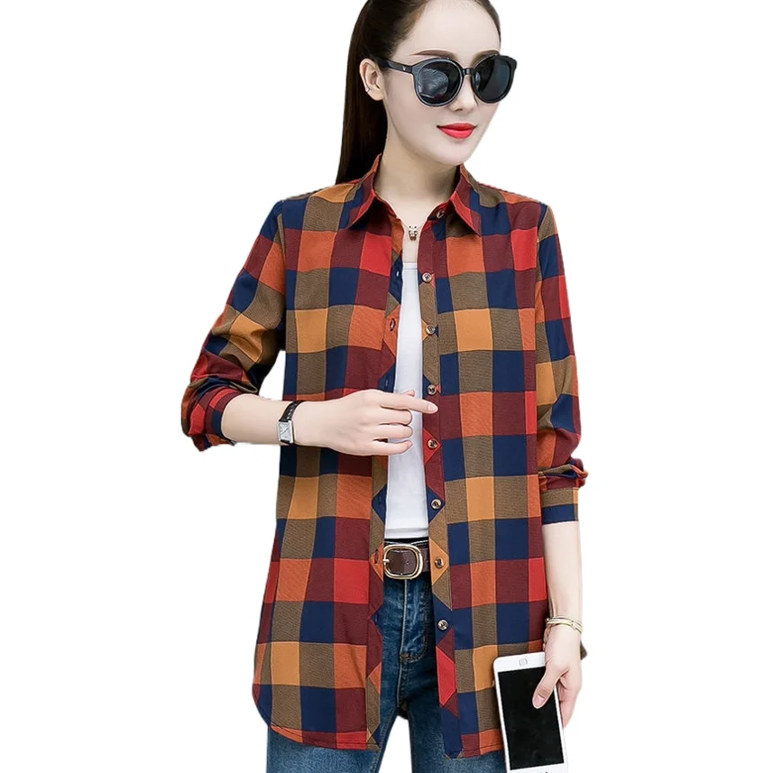 New Plaid Shirts Women Blouses Long Sleeve Female Polyester Clothes Outwear Loose Fit Blouses Checkered Lady Tops Female Clothes
New Plaid Shirts Women Blouses Long Sleeve Female Polyester Clothes Outwear Loose Fit Blouses Checkered Lady Tops Female Clothes