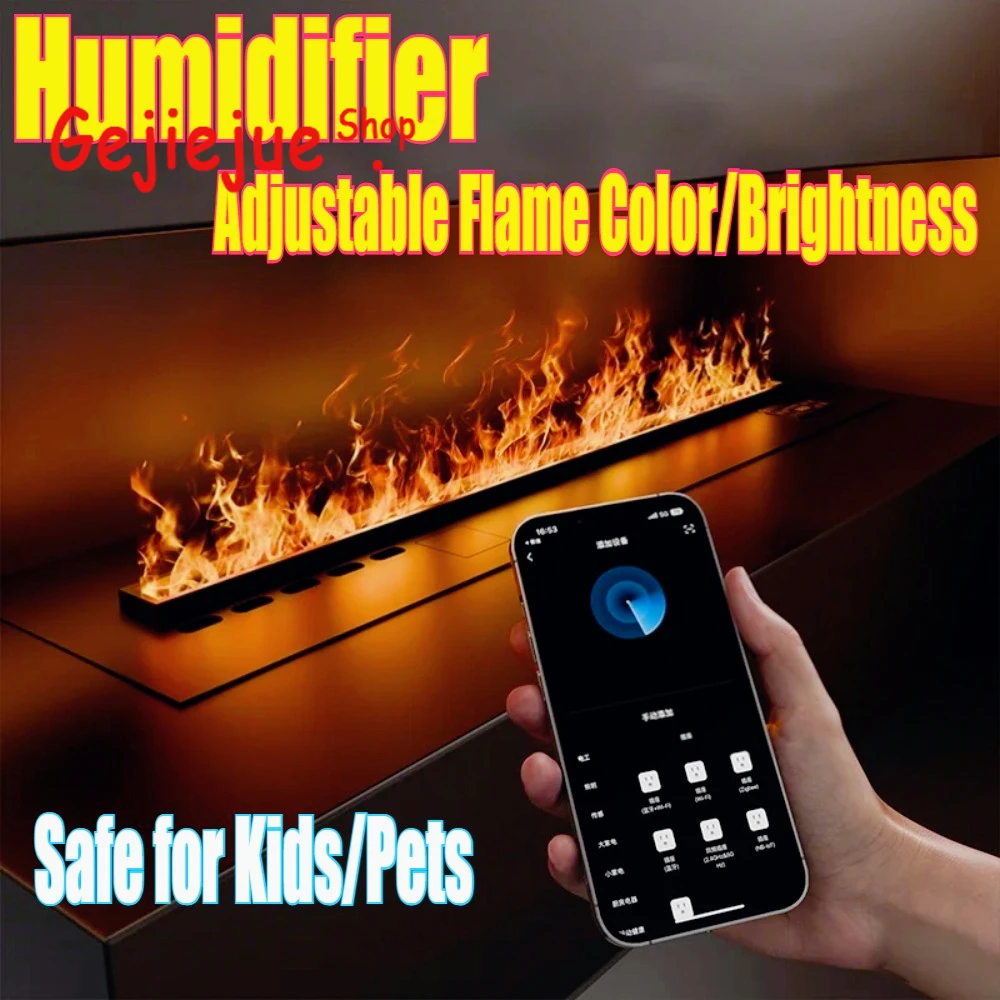 Smart Dreamy Flame Dry Air Relief Flame-Free Fireplace TV Stand - 15 Nozzles Mist, Humidifier, RGB Mood Light for Hotel/Mall 
Smart Dreamy Flame Dry Air Relief Flame-Free Fireplace TV Stand - 15 Nozzles Mist, Humidifier, RGB Mood Light for Hotel/Mall