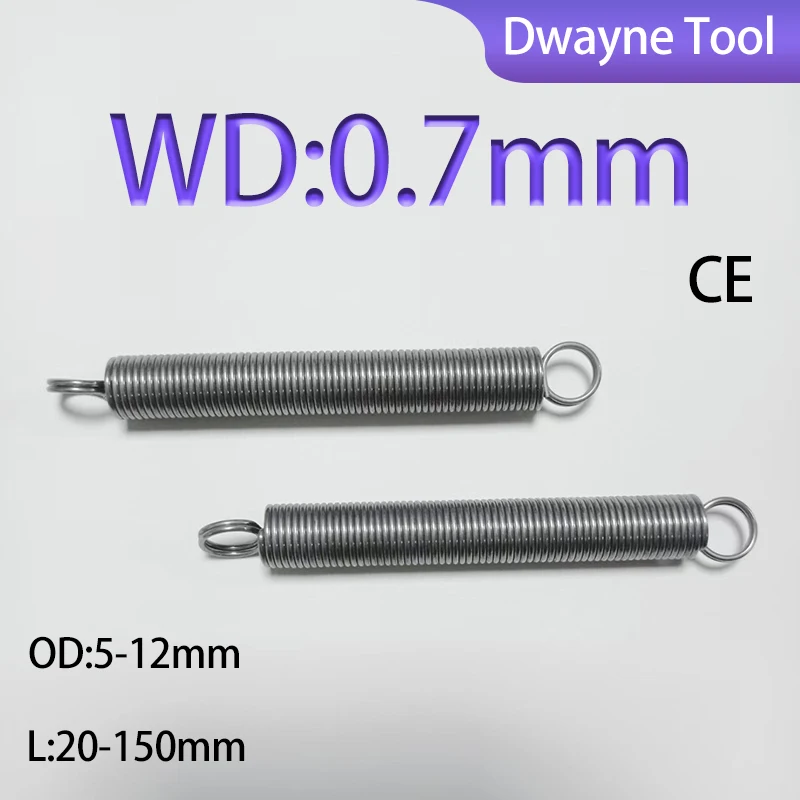 Precision 304 SS Closed End Tension Spring, 0.7mm Wire Dia, 5-12mm OD, for Electronic Device Assembly & DIY Projects
Precision 304 SS Closed End Tension Spring, 0.7mm Wire Dia, 5-12mm OD, for Electronic Device Assembly & DIY Projects
