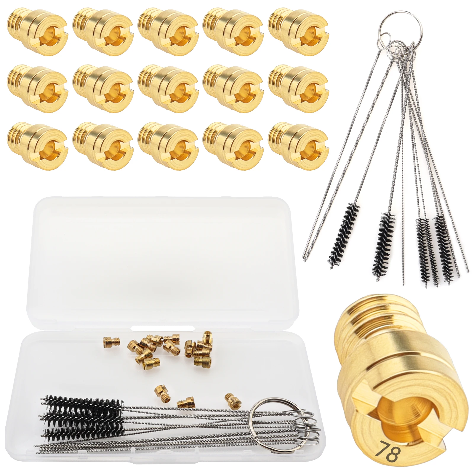 16pcs #40-#78 Brass Carburetor Main Jet Kit Fit for GY6 49cc 50cc 80cc 100cc 139QMB 139QMA PZ19 Carburetor Carb Main Nozzle
16pcs #40-#78 Brass Carburetor Main Jet Kit Fit for GY6 49cc 50cc 80cc 100cc 139QMB 139QMA PZ19 Carburetor Carb Main Nozzle