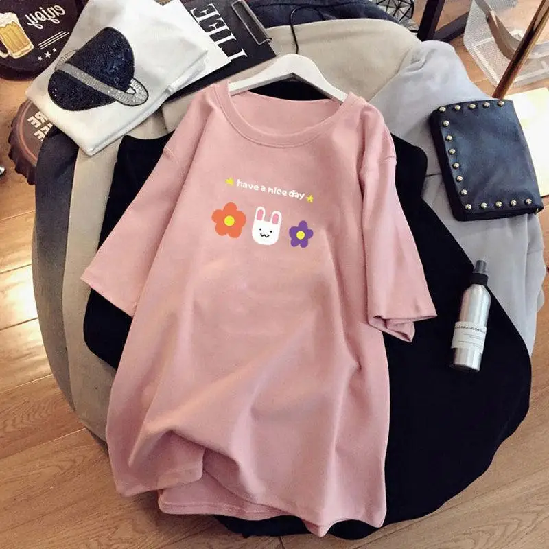 T-shirt Loose Printing Short Sleeve Fashionable Pure Cotton Large Size New Summer Maternity Wear Short Sleeve T-shirt
T-shirt Loose Printing Short Sleeve Fashionable Pure Cotton Large Size New Summer Maternity Wear Short Sleeve T-shirt
