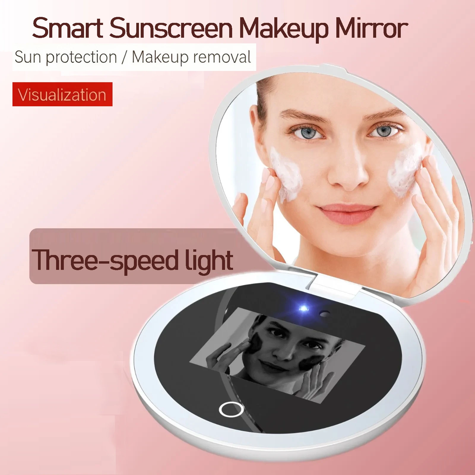 Smart Sunscreen Led Light Portable Makeup Mirror Uv Camera Visual Face Sunscreen Makeup Mirror
Smart Sunscreen Led Light Portable Makeup Mirror Uv Camera Visual Face Sunscreen Makeup Mirror