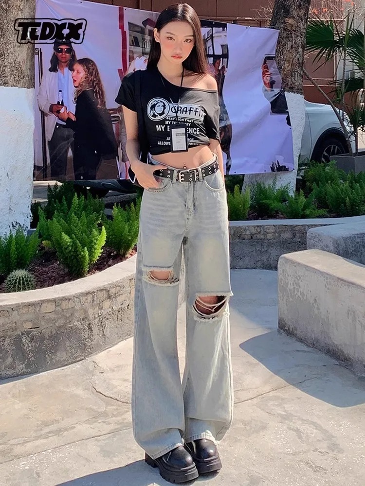 High Waist Straight Leg Jeans Women's Spring Summer New Loose Slimming Denim Pants Torn Hole Casual Fashion High Rise Jeans
High Waist Straight Leg Jeans Women's Spring Summer New Loose Slimming Denim Pants Torn Hole Casual Fashion High Rise Jeans