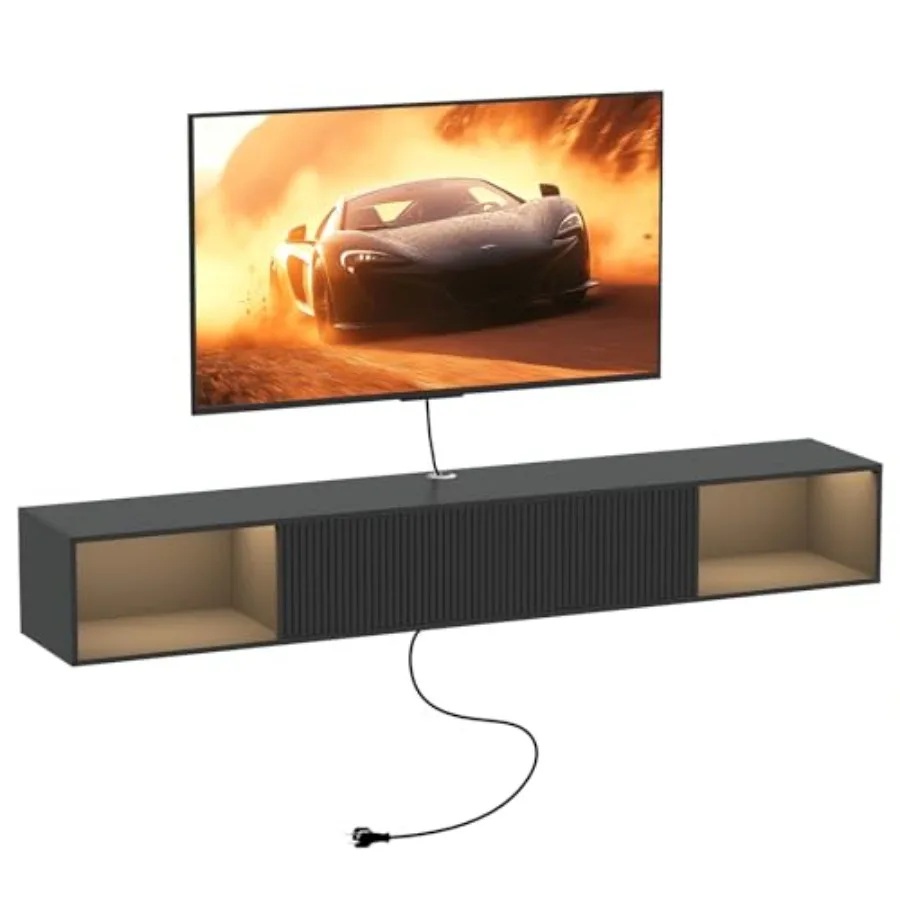 55" Floating TV Stand with LED Light Floating TV Stand Wall Mounted Floating Entertainment Center with Storage Long for Bedroom
55" Floating TV Stand with LED Light Floating TV Stand Wall Mounted Floating Entertainment Center with Storage Long for Bedroom