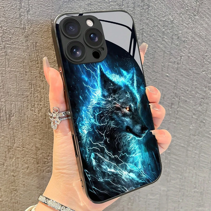 Gradient Blue Flame Wolf Pattern Tempered Glass Phone Case For iPhone 17 16 15 14 13 12 11 Pro Max 17Air 16E 7 Pus XR XS X Cover
Gradient Blue Flame Wolf Pattern Tempered Glass Phone Case For iPhone 17 16 15 14 13 12 11 Pro Max 17Air 16E 7 Pus XR XS X Cover