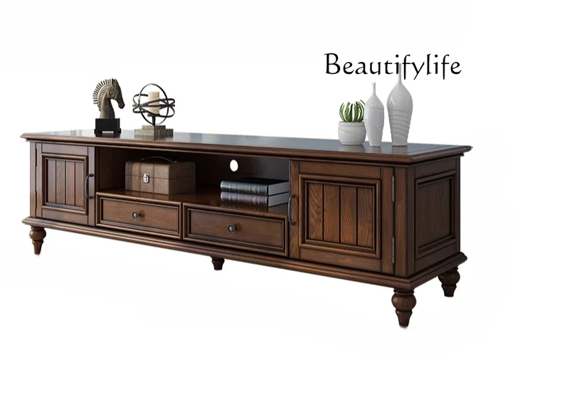 Rural retro solid wood TV cabinet coffee table combination small apartment living room furniture ash wood walnut home
Rural retro solid wood TV cabinet coffee table combination small apartment living room furniture ash wood walnut home