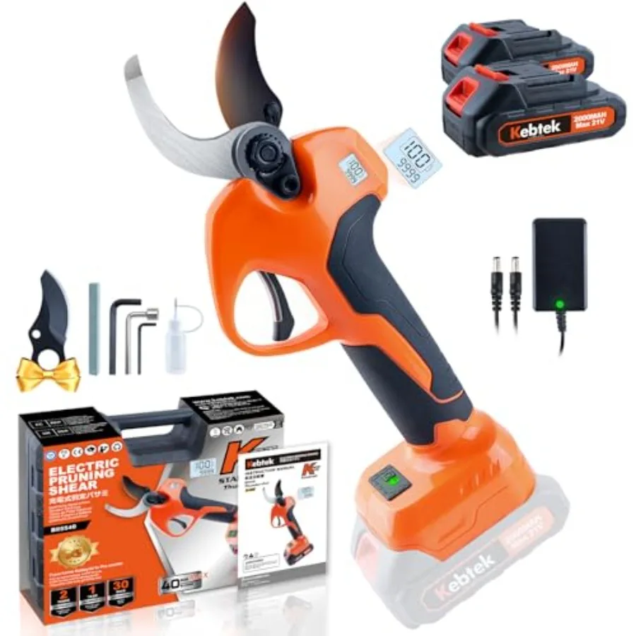 Электрические секаторы 40 мм с аккумуляторами 4000 мАч, беспроводные, 1,6 дюйма, профессиональные
Электрические секаторы 40 мм с аккумуляторами 4000 мАч, беспроводные, 1,6 дюйма, профессиональные