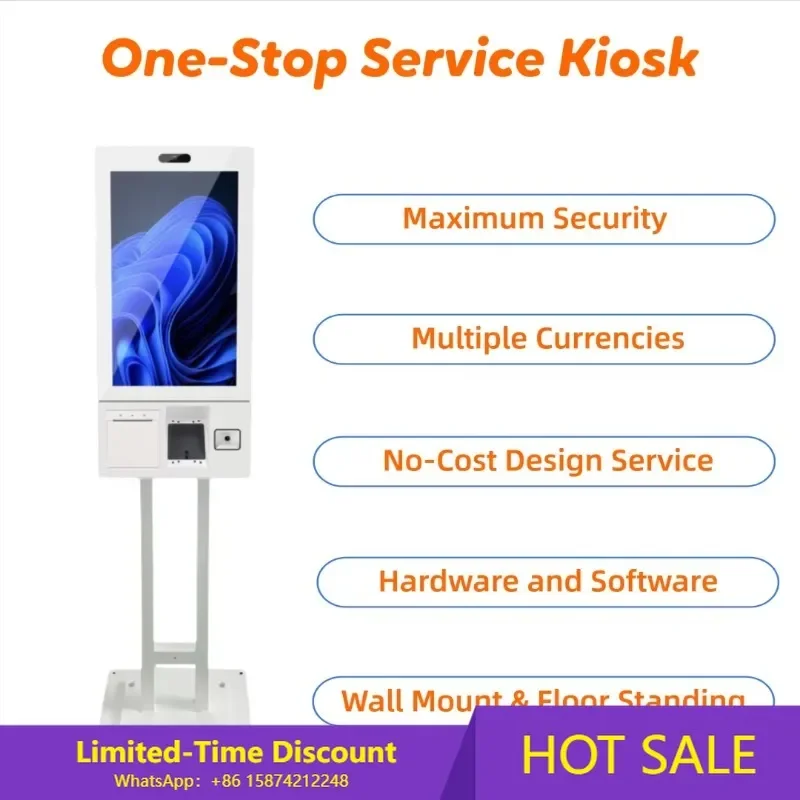 21.5" Interactive Self Service Payment Kiosk Wall Moun Automatic Touch Screen Self Ordering Kiosk Machine for Restaurant
21.5" Interactive Self Service Payment Kiosk Wall Moun Automatic Touch Screen Self Ordering Kiosk Machine for Restaurant