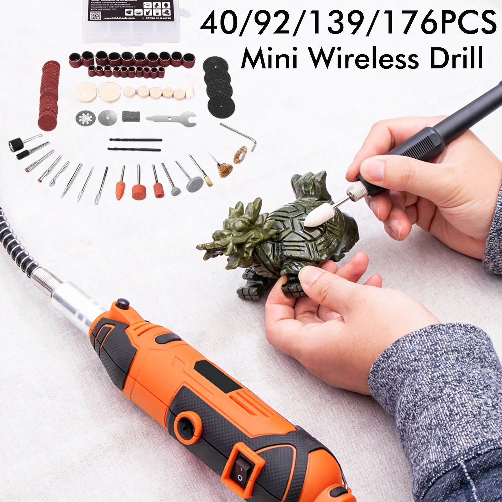 40/92/139/176PCS USB Cordless Rotary Tool Kit Woodworking Engraving Pen DIY for Jewelry Metal Glass Mini Wireless Drill 6-Speed
40/92/139/176PCS USB Cordless Rotary Tool Kit Woodworking Engraving Pen DIY for Jewelry Metal Glass Mini Wireless Drill 6-Speed