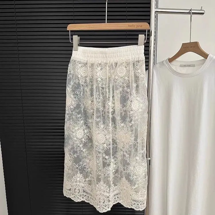 Summer Skirt Women Korean Chic Jupe High Waist See Through Saia Loose Vintage Lace Hollow Out Skirts 2026 Faldas Mujer De Moda
Summer Skirt Women Korean Chic Jupe High Waist See Through Saia Loose Vintage Lace Hollow Out Skirts 2026 Faldas Mujer De Moda