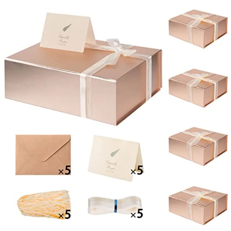 5 Pack Gift Boxes 13.85 x 8.35 x 4.45 inch Large Gift Boxes with Magnetic Lids Contains CardSticker Ribbon Shded Paper Filler f
5 Pack Gift Boxes 13.85 x 8.35 x 4.45 inch Large Gift Boxes with Magnetic Lids Contains CardSticker Ribbon Shded Paper Filler f