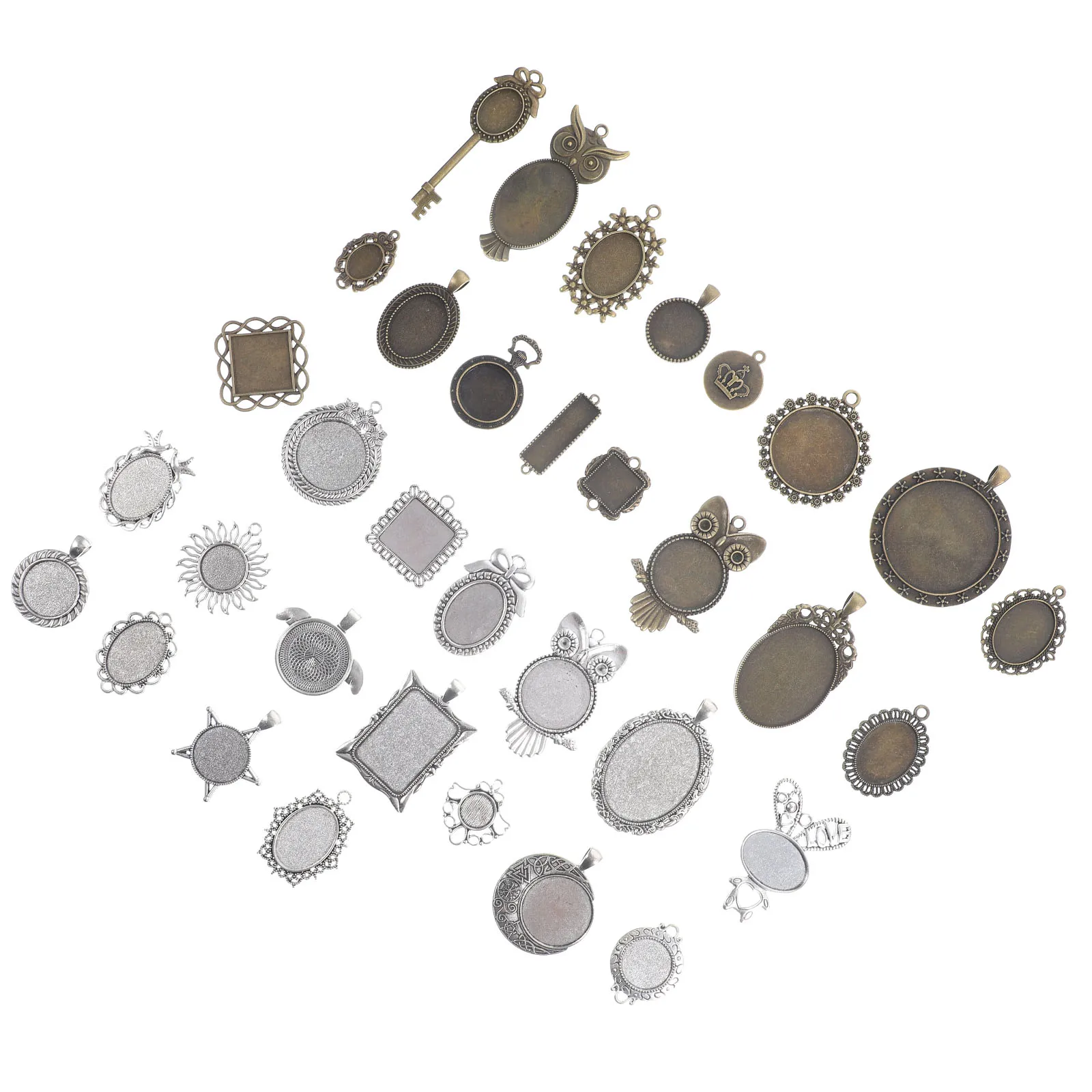 Alloy Jewelry Bezels Gems DIY Tray Pendant Vintage Craft Supplies Smooth Surface No Burrs Necklace Bracelet Keychain
Alloy Jewelry Bezels Gems DIY Tray Pendant Vintage Craft Supplies Smooth Surface No Burrs Necklace Bracelet Keychain