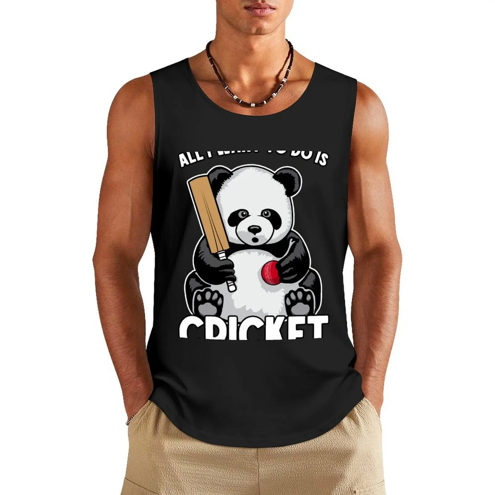 Panda Cricket All I Want To Do Is Cute Funny Bear Player Tank Top gym top plain t-shirt Man clothes for gym
Panda Cricket All I Want To Do Is Cute Funny Bear Player Tank Top gym top plain t-shirt Man clothes for gym