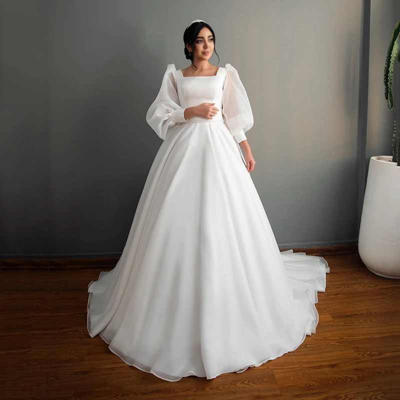 Eightree White A-Line Wedding Dresses Puff Sleeve Square Collar Wedding Gown Boho Beach Bridal Ball Prom Dress bestidos de novia
Eightree White A-Line Wedding Dresses Puff Sleeve Square Collar Wedding Gown Boho Beach Bridal Ball Prom Dress bestidos de novia