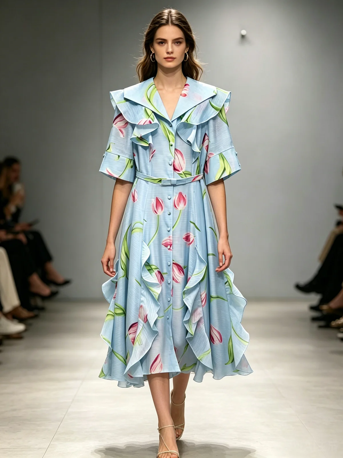 plus Size Dress Summer Spring Short Sleeve Ruffles High Street Vintage Flower A-Line Belt Holiday
plus Size Dress Summer Spring Short Sleeve Ruffles High Street Vintage Flower A-Line Belt Holiday