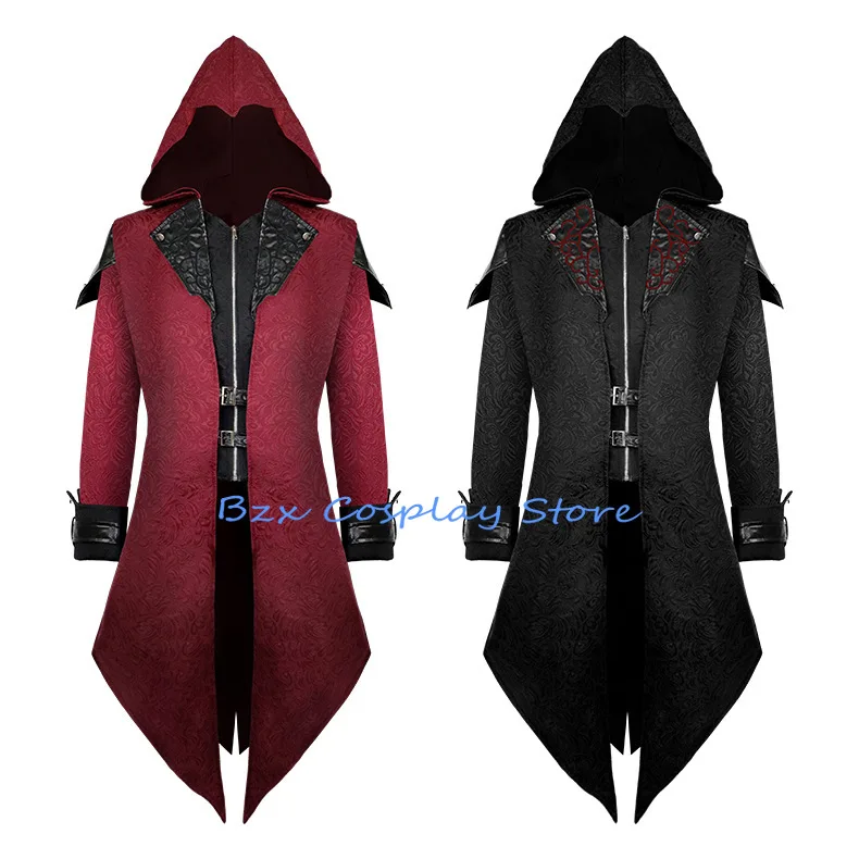 Men Gentlman Renaissance Hooded Overcoat Winter Gothic Coat Medieval Retro Steampunk Jacket Cosplay Costume Halloween Costumes
Men Gentlman Renaissance Hooded Overcoat Winter Gothic Coat Medieval Retro Steampunk Jacket Cosplay Costume Halloween Costumes