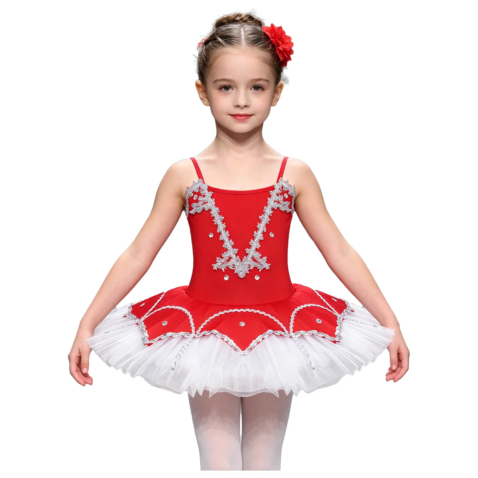 Kids Girls Gymnastics Jazz Outfit Rhinestone Sleeveless Spaghetti Straps Layered Dance Dress Ballet Stage Performance Dance Wear
Kids Girls Gymnastics Jazz Outfit Rhinestone Sleeveless Spaghetti Straps Layered Dance Dress Ballet Stage Performance Dance Wear