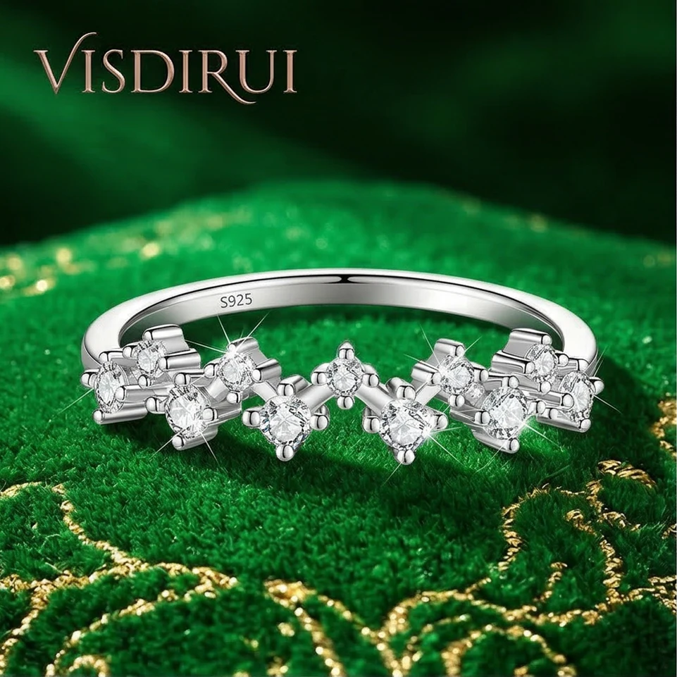 VISDIRUI D Color VVS1 Moissanite Solitaire Ring for Women Round Cut S925 Sterling Silver Prong Set Engagement Bridal Band
VISDIRUI D Color VVS1 Moissanite Solitaire Ring for Women Round Cut S925 Sterling Silver Prong Set Engagement Bridal Band