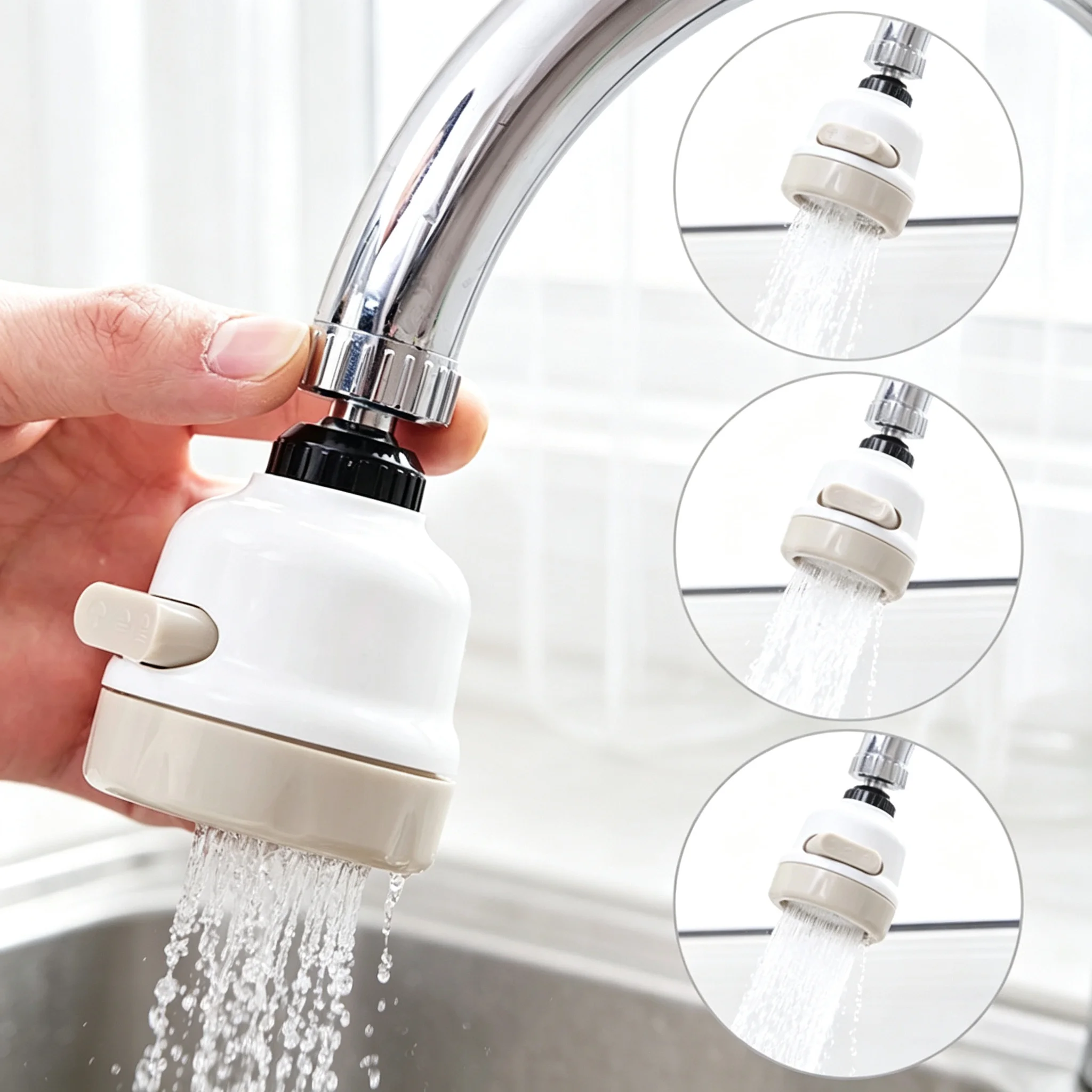 360 Degree Swivel Kitchen Faucet Aerator Adjustable Three Mode Sprayer Filter Diffuser Water Saving Nozzle Bath Faucet Connector
360 Degree Swivel Kitchen Faucet Aerator Adjustable Three Mode Sprayer Filter Diffuser Water Saving Nozzle Bath Faucet Connector