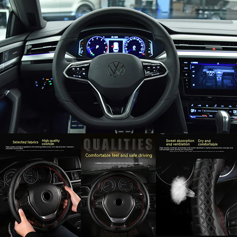 For VW Auto Steering Wheel Covers DIY genuine leather embossing Universal braid Car steering wheel car accessories
For VW Auto Steering Wheel Covers DIY genuine leather embossing Universal braid Car steering wheel car accessories