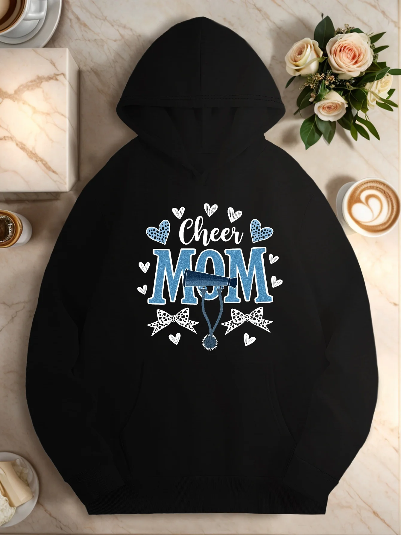 "Cheer Mom" Hoodie - Heart-shaped and bow-shaped glittering patterns, suitable for autumn and winter, casual hoodie
"Cheer Mom" Hoodie - Heart-shaped and bow-shaped glittering patterns, suitable for autumn and winter, casual hoodie
