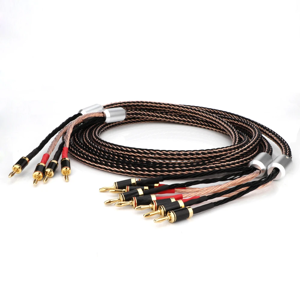 Pair Speaker Cable 12TC 24cores OCC Loudspeaker 2 to 4 Carbon Fiber Banana Plug Anti-noise Audio Cable for CD Amplifier Mixer
Pair Speaker Cable 12TC 24cores OCC Loudspeaker 2 to 4 Carbon Fiber Banana Plug Anti-noise Audio Cable for CD Amplifier Mixer
