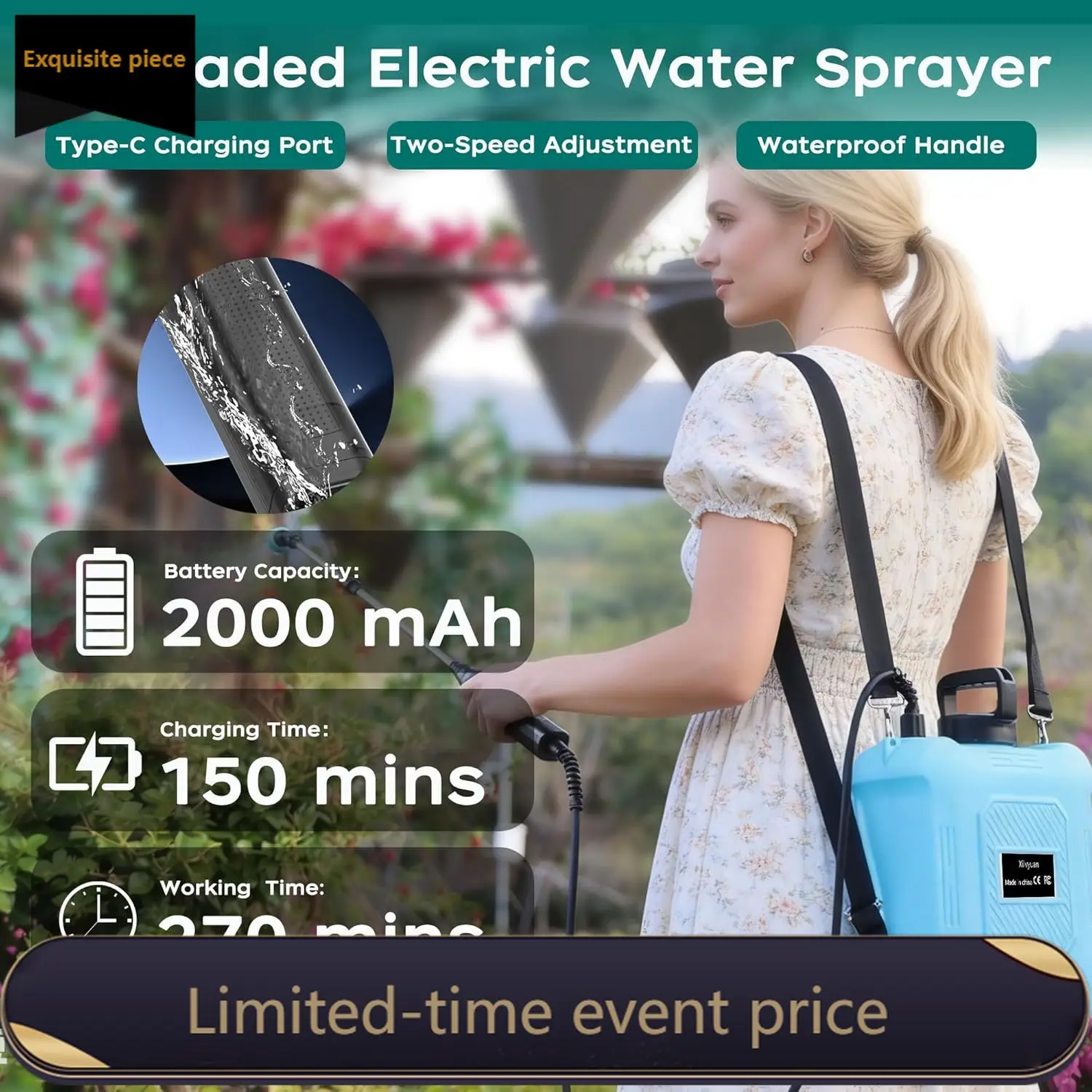 Battery Powered Sprayer 2 Gallon Garden Sprayer Advance Electric Sprayer 2 Adjustable Speed 6 Mist Nozzles Usb Rechargeable Retr
Battery Powered Sprayer 2 Gallon Garden Sprayer Advance Electric Sprayer 2 Adjustable Speed 6 Mist Nozzles Usb Rechargeable Retr