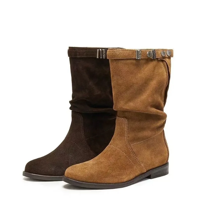 Retro Women's Shoes Exquisite Suede Western Cowboy Boots for Woman Fashion Platform Slouchy Boots Designer Shoes Botas Feminina
Retro Women's Shoes Exquisite Suede Western Cowboy Boots for Woman Fashion Platform Slouchy Boots Designer Shoes Botas Feminina